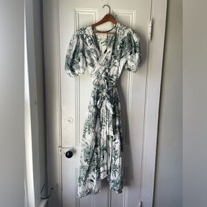 Guadalupe Designs green and white short sleeve dress